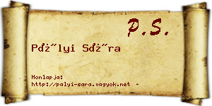 Pályi Sára névjegykártya